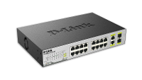 D Link DES 1018MP Netwerk switch 16 + 2 poorten 100 Mbit/s PoE functie
