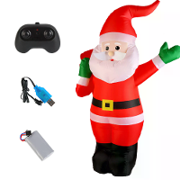 D020 2.4G RC Auto Kerstman Vrolijk Kerstmis Elektrische Afstandsbediening Een Sleutel Opblaasbare Geluid Muziek 360° Dra