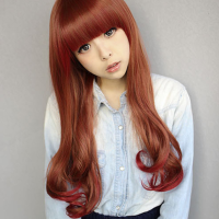 Daily Gradient Red Brown Curly Hair