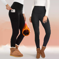 Dames fleece gevoerde leggings thermisch warme wintertights high waisted yoga broeken koude uitrusting met zakken herfst