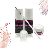 5Pcs Acrylic Nail Art Set Kit Crystal Powder Liquid Manicure Tool Brush