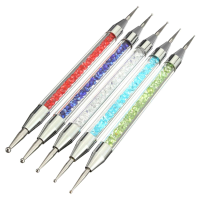 Dancingnail 5pcs Dual Head Nail Dotting Pen Set Kit Acrylic Manicure Tools Uv Gel Flowers Design