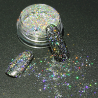 Dancingnail Coarse Holographic Nail Powder Holo Glitters Pigment Aurora Laser Effect Rainbow Decoration