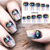Dancingnail Halloween Nail Sticker Sheet Decoration Colorful Eyes Charming Manicure Nails Decal