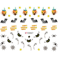 Dancingnail Halloween Pumpkin Skull Water 3d Nail Art Sticker Decals Manicure
