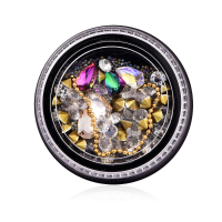 Nail Art Decoration Chain Beads Caviar Rhinestone Set