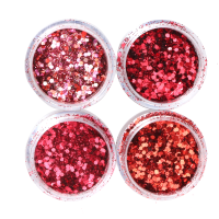Red Nail Art Glitter Powder Sequins Decoration Tips 3D Mixed Dust