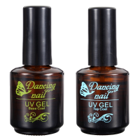 Dancingnail Soak Off Uv Led Gel Nail Polish Base And Top Coat Kit