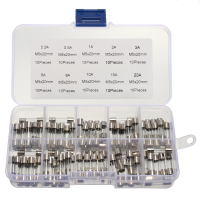 DANIU 100 stks 5x20mm 0.2A 20A snelsmelt glazen buis zekering assortiment kit snel blow glas zekeringen