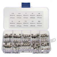 DANIU 100Pcs 5x20mm 0.2A 20A Quick Blow Glass Tube Fuse Assorted Kit Fast blow Glass Fuses