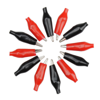 DANIU 12st Red Black Insulation Boot Metal Alligator Clips