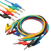 DANIU 5 Stks 1M 4mm Siliconen Banana Plug om Krokodil Alligator Clip Test Probe Lood Draad Kabel