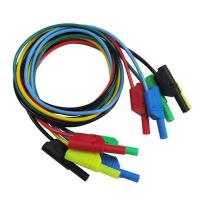 DANIU P1050 5 stuks 5 kleuren 1M 4 mm banaan voor banaanplugje Zacht siliconen testkabeldraad voor multimeter