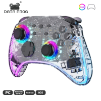 DATA FROG GG04 RGB Transparante Draadloze Gamecontroller voor Switch/Switch Lite Ingebouwde Turbo Modus Dubbele Trilling