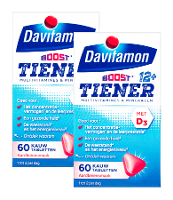 Davitamon Multi Boost 12+ Kauwtabletten Aardbei 60st