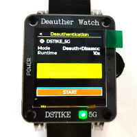 Deauther Watch X 5G Dual Band WiFi Netwerkbeveiliging Testen Leer ESP32 C5 RISC V 1,54 Inch IPS Display RGB Status LED U