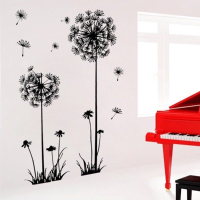 Decorative Dandelion Wall Stickers Brown Wallpaper