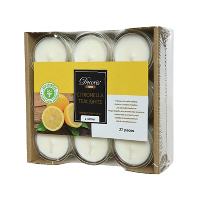 Decoris Geurkaarsen   Citrus Citronella geur   27x stuks   4 branduren   kaarsjes