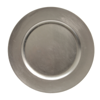 Kaarsenborden/onderborden   zilver   glimmend   33 cm