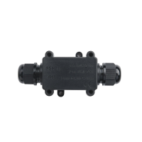 DEENLAI FSH711 Mini 2 weg zwarte IP68 waterdichte draadverbindingsdoos 1 in 1 uit buitendraaddoos