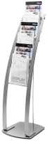 Deflecto 693145EU Brochurestandaard Zilver, Transparant (bevroren) DIN A4 1 stuk(s) Aantal vakken: 6 (b x h x d) 380 x 1250 x 420 mm