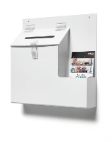 Deflecto Actiebox met gleuf en slot Wit (b x h x d) 355 x 360 x 90 mm 1 stuk(s)