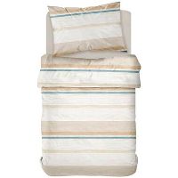 Dekbedovertrek Leo   beige/blauw   140x200/220 cm   Leen Bakker