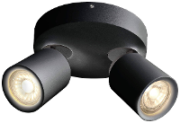 Deko Light Librae Round II Plafondopbouwarmatuur GU10 50 W Diepzwart (RAL 9005)