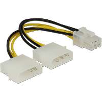 DeLOCK 2x Molex 4pin  > 6 pin PCIE, 15cm kabel