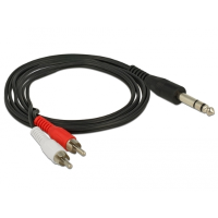 6,35 Mm male naar 2x RCA female, 1,5m
