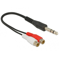 6,35 Mm male naar 2x RCA female, 28cm