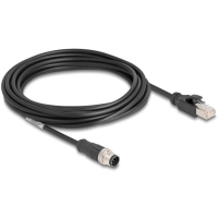 Delock 80811 RJ45 / M12 Netwerkkabel, patchkabel CAT 5e S/FTP 5.00 M Zwart 1 stuk(s)