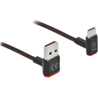 Delock 85274 USB kabel USB 2.0 USB A stekker, USB C stekker 0.20 M Zwart Stekker past op beide manieren