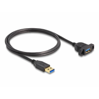 Delock 87855 USB kabel USB 3.2 Gen1 USB A stekker, USB A stekker 1.00 M Zwart