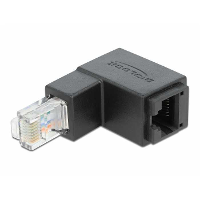 DeLOCK Adapter RJ 45 Cat.6 Stekker > Stopcontact, 90°