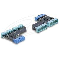 DeLOCK USB 5 Gbps Hub 20 pin header female to 2 x USB 5 Gbps 20 pin header male adapter