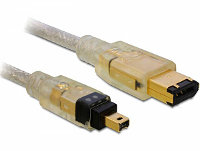 Delock FireWire Aansluitkabel [1x FireWire (400) stekker 4 polig   1x FireWire 6 polig stekker (IEEE1394)] 2 m Grijs