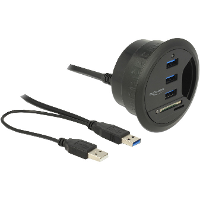 DeLOCK In Desk Hub 3 Port USB 3.0 + 2 Slot SD Card Reader kaartlezer