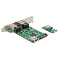 Converter M.2 Key B+M male > 2 x Gigabit LAN