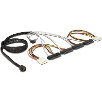 DeLOCK Mini SAS HD SFF 8643 > 4 x SAS SFF 8482 + power + Sideband adapter