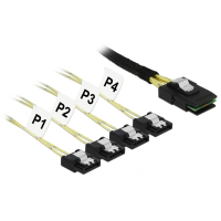 DeLOCK Interne MiniSAS SFF 8087 naar 4x 7 pin SATA adapterkabel