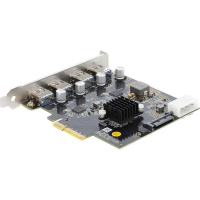 DeLOCK PCI Express x4 Card to 4 x USB 10 Gbps USB Type A Dual Channel interface kaart