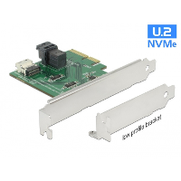 DeLOCK PCI Express x4 Card U.2 NVMe naar 1 x internal SFF 8654 4i + 1 x internal SFF 8643   Low Profile Form Factor adapter