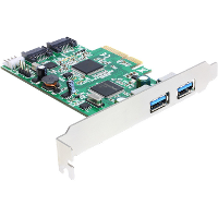 DeLOCK PCIe Card naar 2 x external USB 3.0/2 X internal SATA 6 Gb/s controller