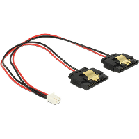 DeLOCK Power 2 pin female > 2 x SATA 15 pin splitterkabel