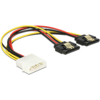 DeLOCK Power Molex 4 pin male naar 2x SATA 15 pin splitterkabel