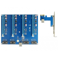 DeLOCK Riser Card PCI Express x1 > 4 x PCIe x16 met USB kabel