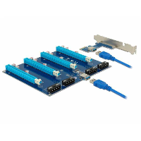 DeLOCK Riser Card PCI Express x1 > 4 x PCIe x16 met USB kabel riser card