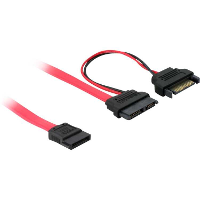 DeLOCK Slim SATA 13 Pin > 7 Pin SATA + SATA Power adapter