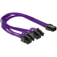 Delock Stroom Aansluitkabel 0.3 M Zwart, Violet